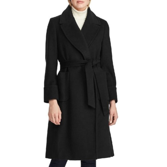 Lauren Ralph Lauren Wool Blend Wrap Coat - Picture 1 of 8